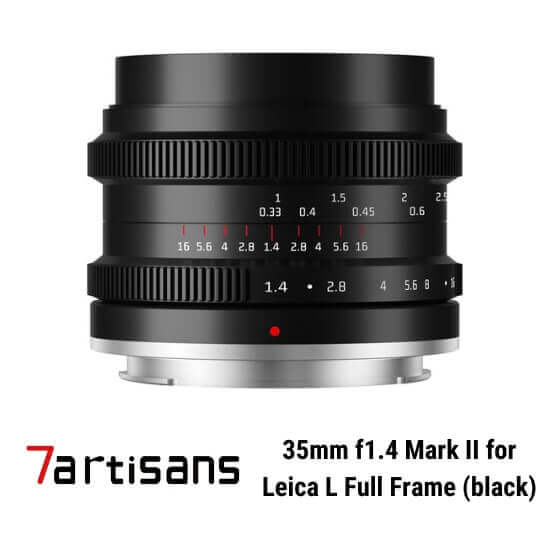7Artisans 35mm f1.4 Mark II for Leica L Full Frame (Black)