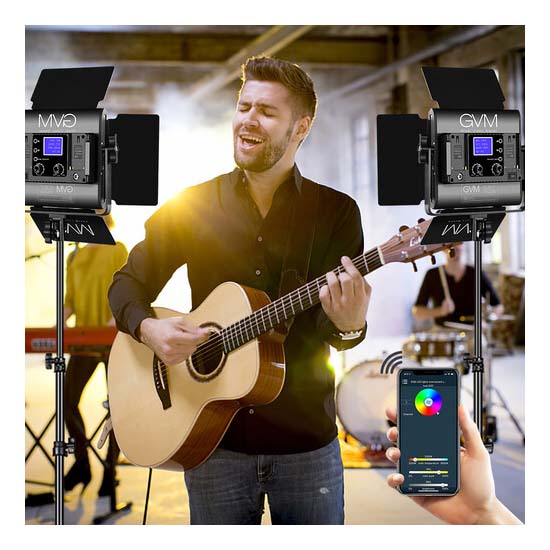 GVM LED RGB 2 Light Kit with Remote 800D-RGB-2L - Gambar 7