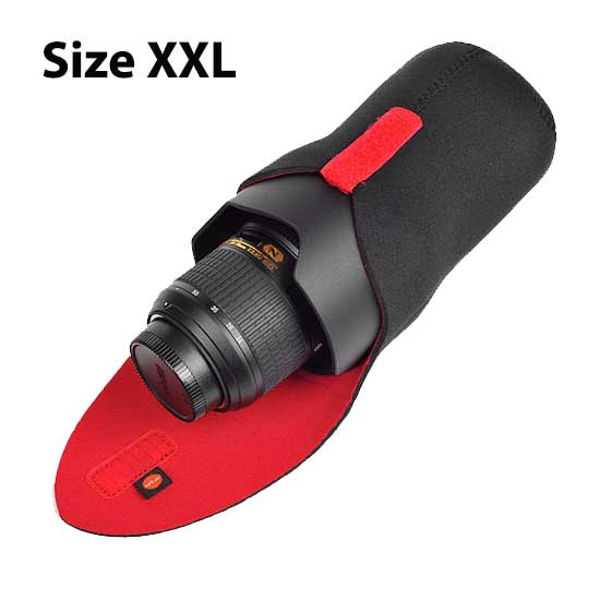 Red Neoprene Lens Pouch size XXL