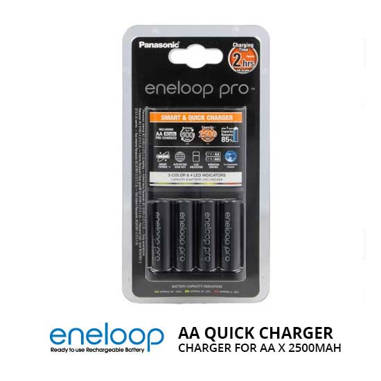 Panasonic Eneloop Pro Quick Charger Baterai 4 AA x 2550mAh